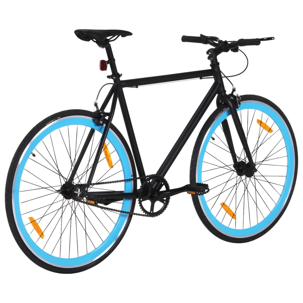 vidaXL Fiksuotos pavaros dviratis, juodas ir mėlynas, 700c, 55cm