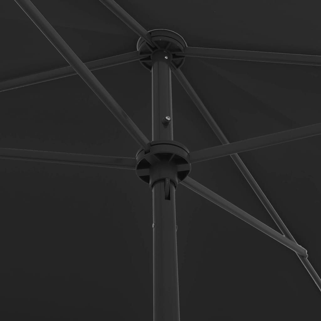 vidaXL Paplūdimio skėtis, juodos spalvos, 200x125cm