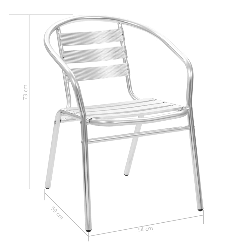 vidaXL Viena ant kitos sudedamos lauko kėdės, 4vnt., aliuminis