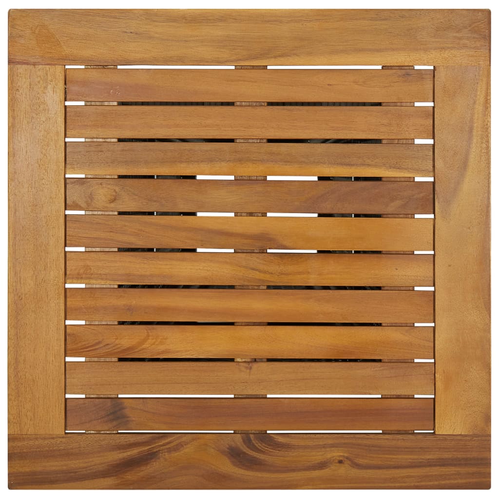 vidaXL Baro staliukas, pilkas, 60x60x110cm, poliratanas ir akacija