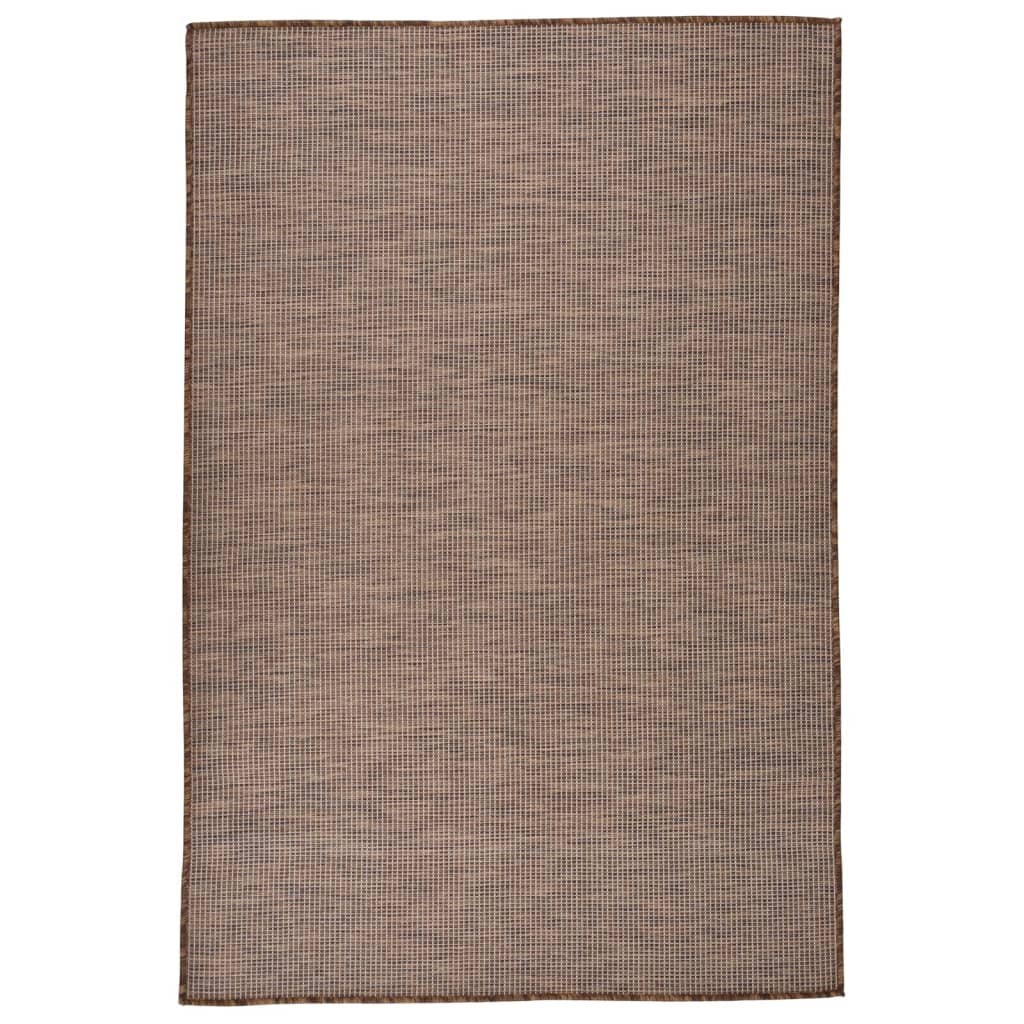vidaXL Lauko kilimėlis, rudos spalvos, 120x170cm, plokščio pynimo