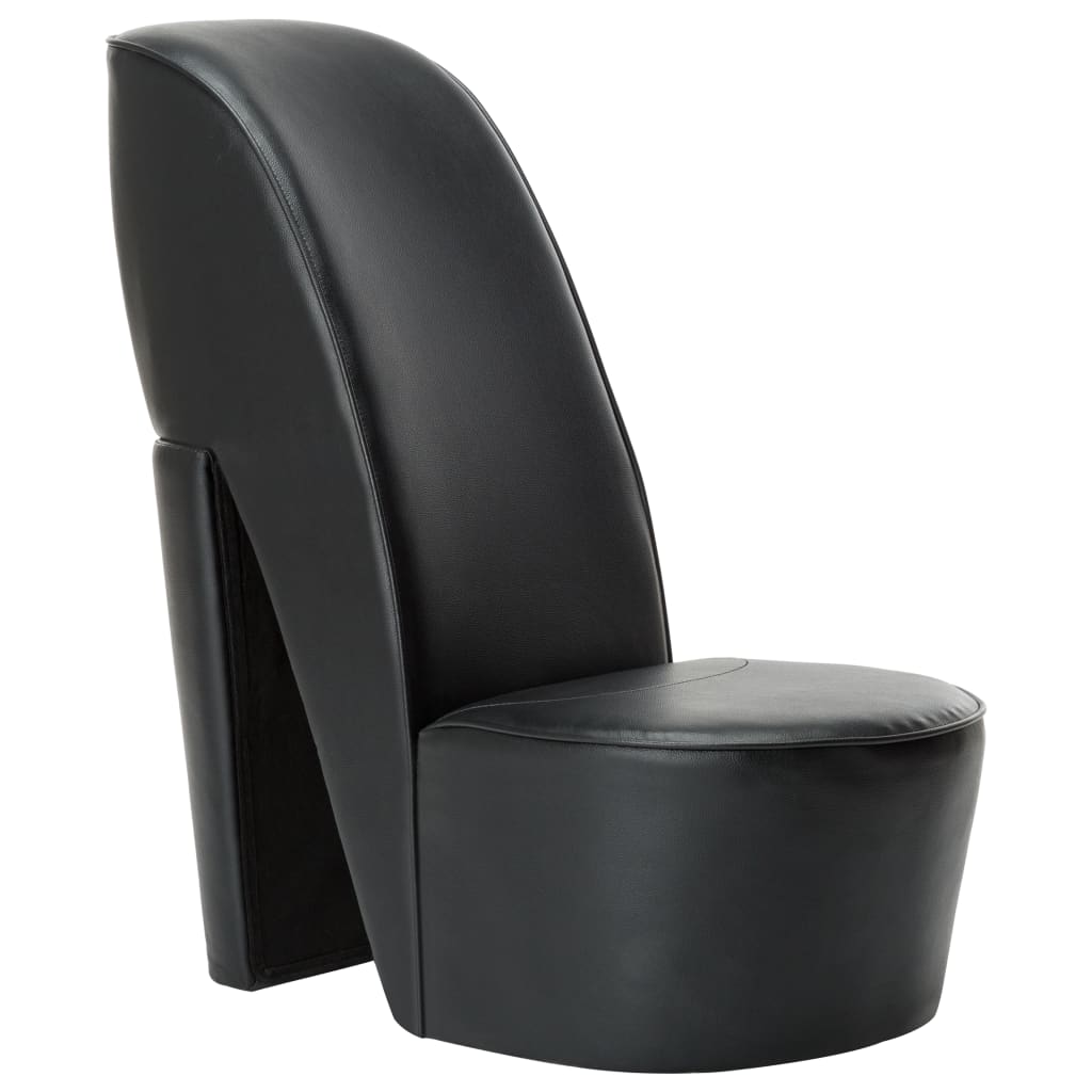 vidaXL Aukštakulnio formos kėdė, juodos spalvos, dirbtinė oda