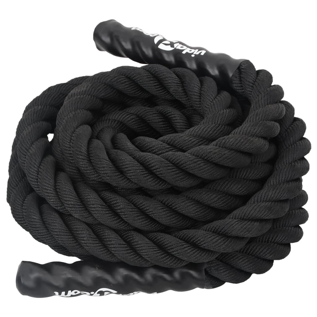 vidaXL Jėgos virvė, juodos spalvos, 6m, 4,5kg, poliesteris