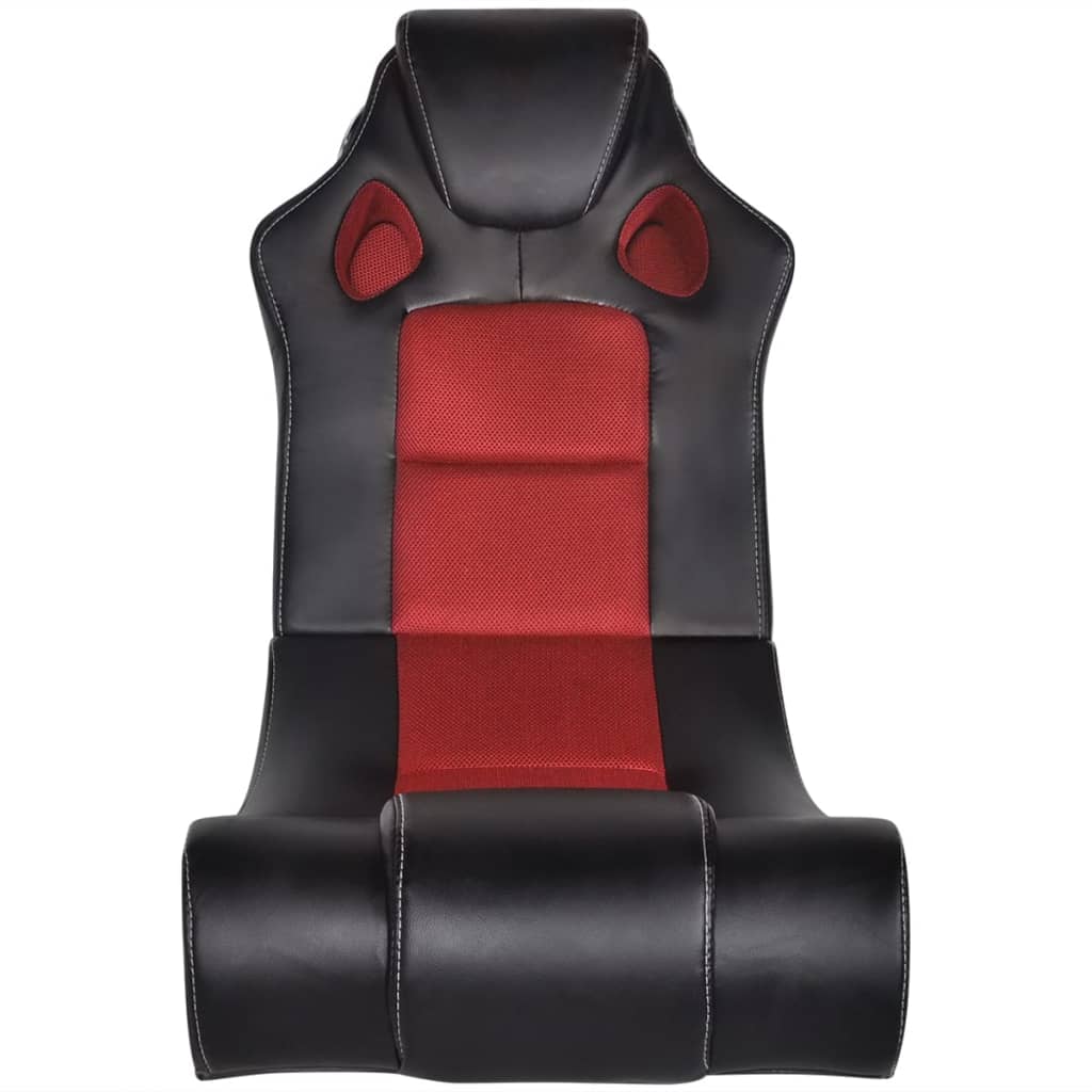 vidaXL Supama kėdė, juoda ir raudona, garso jungtis, dirbtinė oda