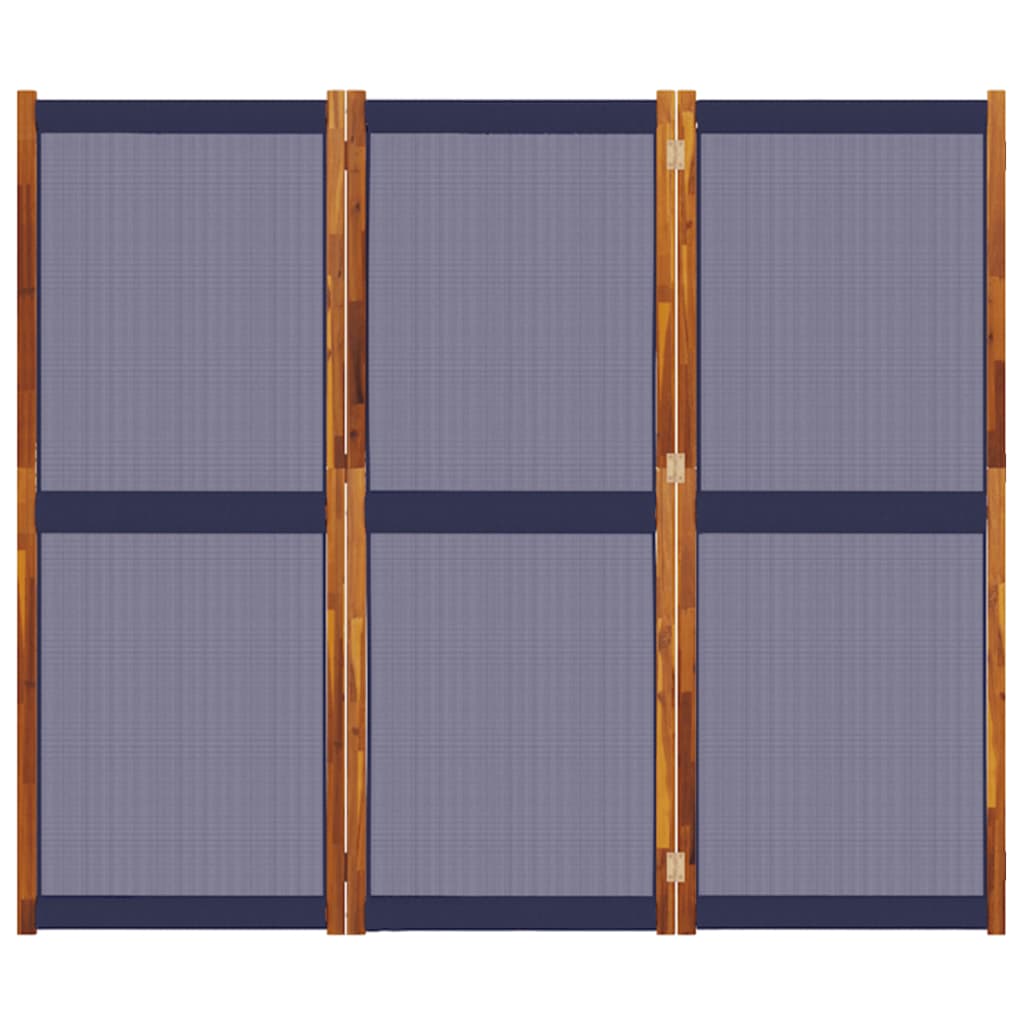vidaXL Kambario pertvara, 3 segmentai, tamsiai mėlyna, 210x180cm