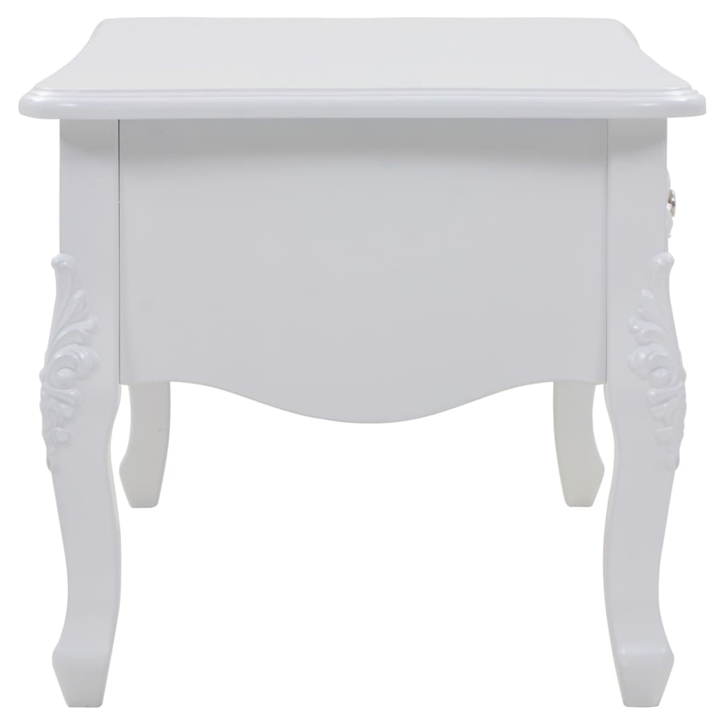 vidaXL Kavos staliukas, baltas, 100x50x46 cm
