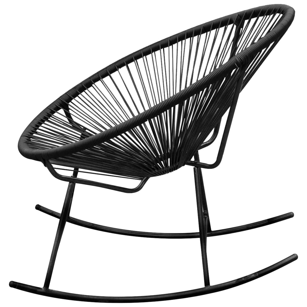 vidaXL Supamoji sodo kėdė, sintetinis ratanas, juoda