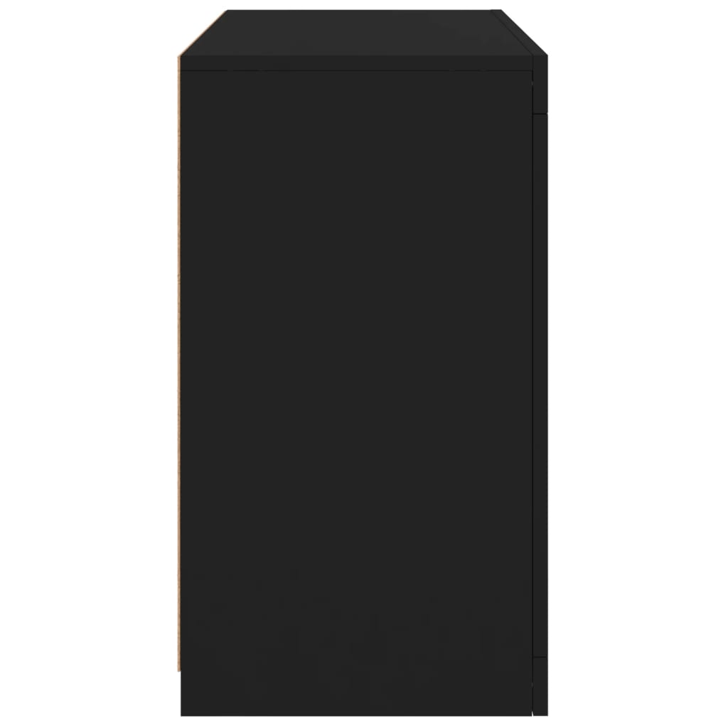 vidaXL Šoninė spintelė su LED lemputėmis, juodos spalvos, 60,5x37x67cm