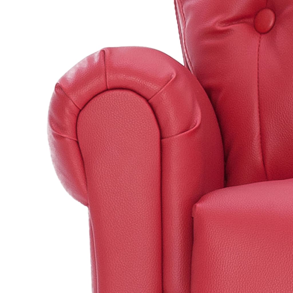 vidaXL Atlošiamas masažinis krėslas, raudonas, dirbtinė oda