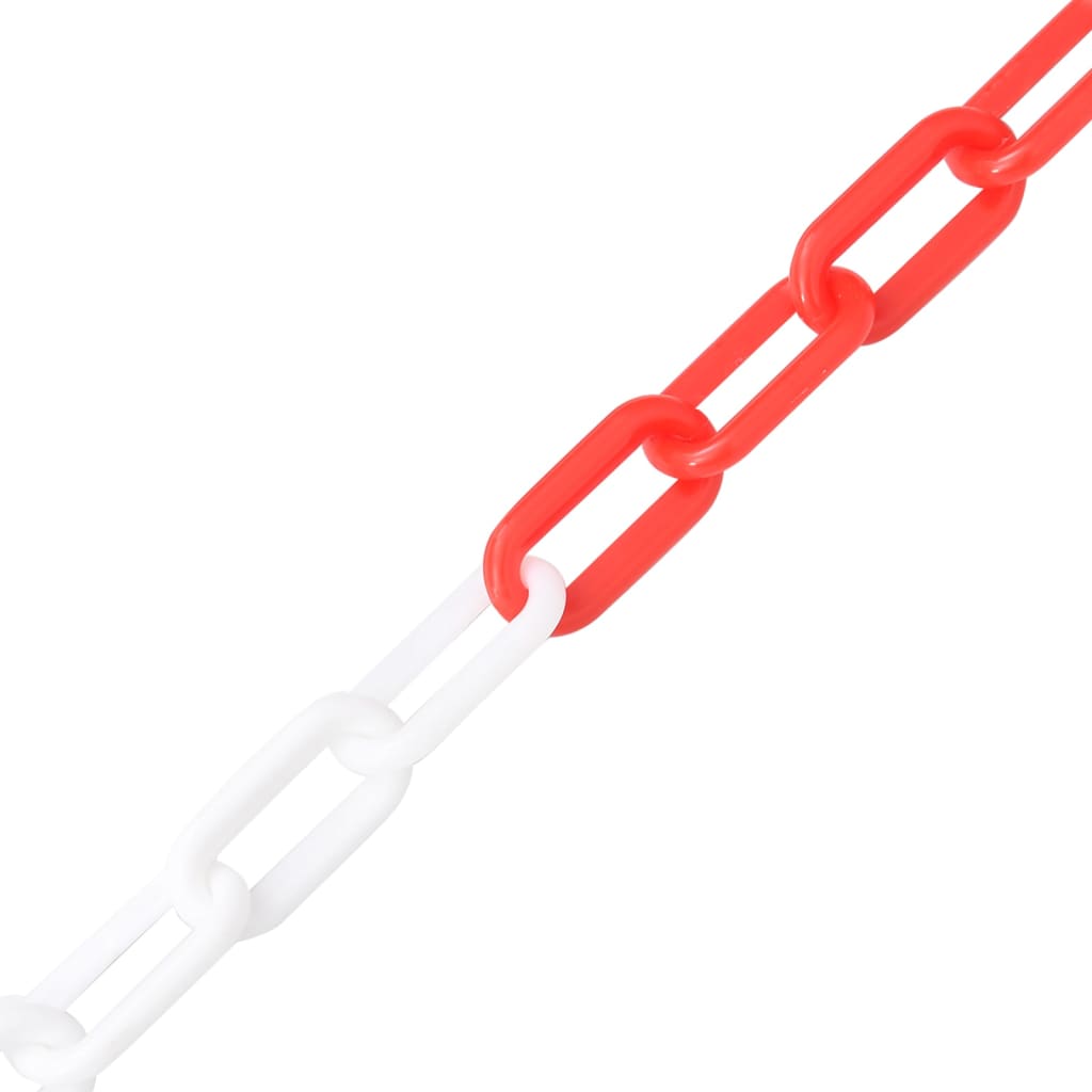 vidaXL Įspėjamoji grandinė, raudonos/baltos spalvos, 30m, plastikas