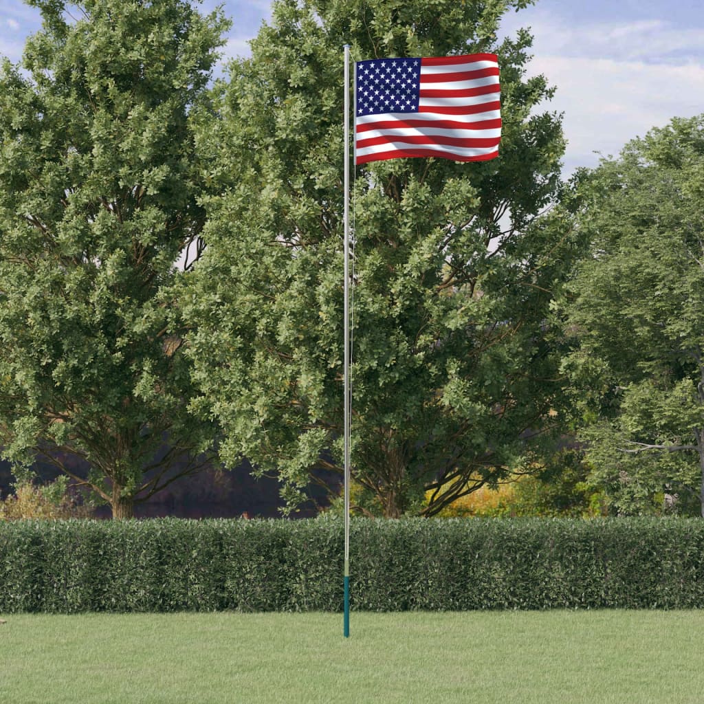 vidaXL JAV vėliava su stiebu, aliuminis, 6,23m