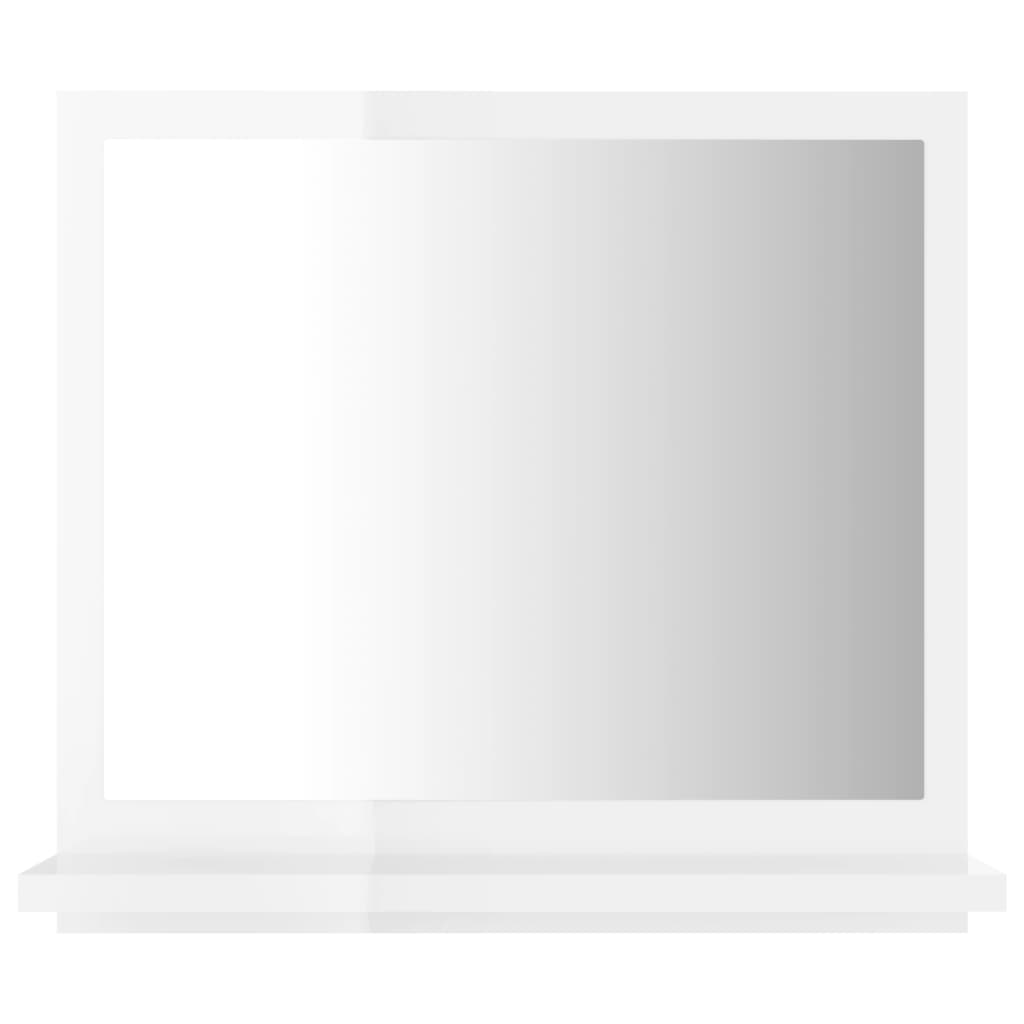 vidaXL Vonios kambario veidrodis, baltas, 40x10,5x37cm, MDP, blizgus