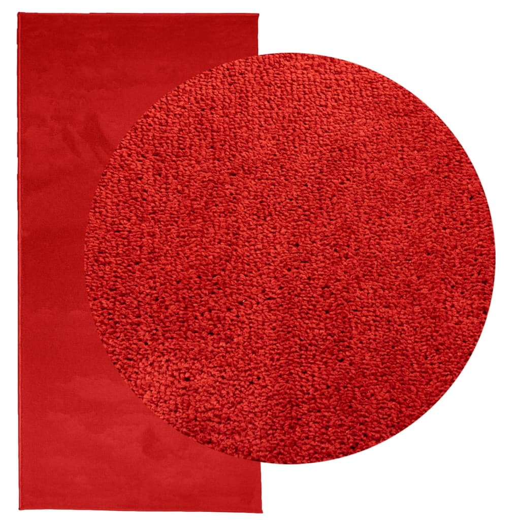 vidaXL Kilimas OVIEDO, raudonos spalvos, 100x200cm, trumpi šereliai