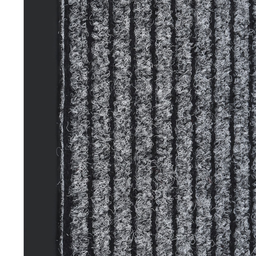 vidaXL Durų kilimėlis, pilkos spalvos, 80x120cm, dryžuotas