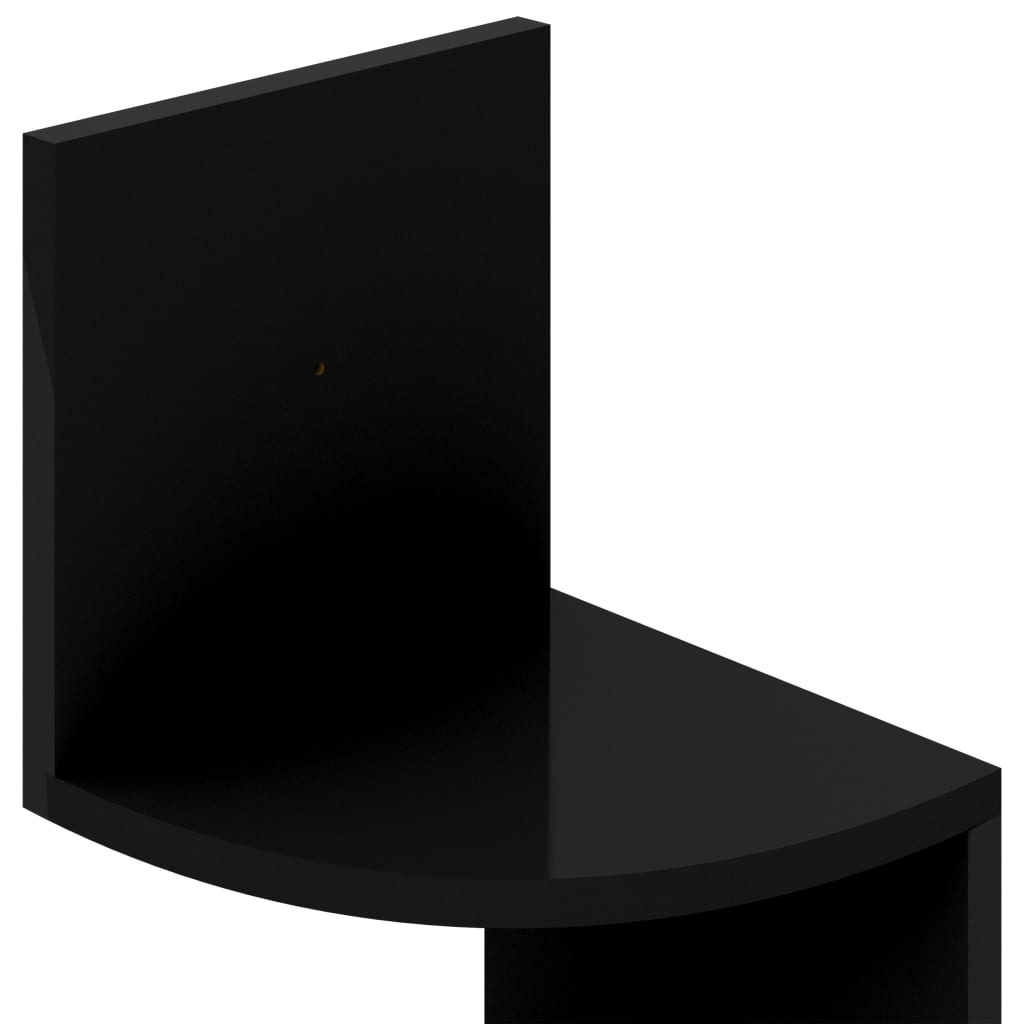 vidaXL Sieninė kampinė lentyna, juoda, 19x19x123cm, mediena, blizgi