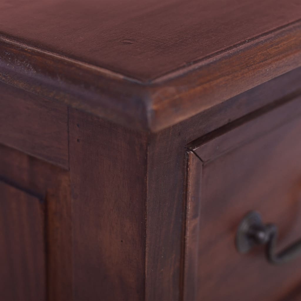 vidaXL Komoda su stalčiais, klasikinė ruda, raudonmedžio masyvas