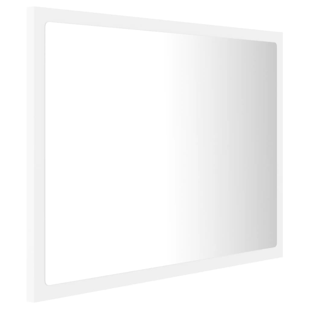 vidaXL Vonios kambario LED veidrodis, baltas, 60x8,5x37cm, akrilas
