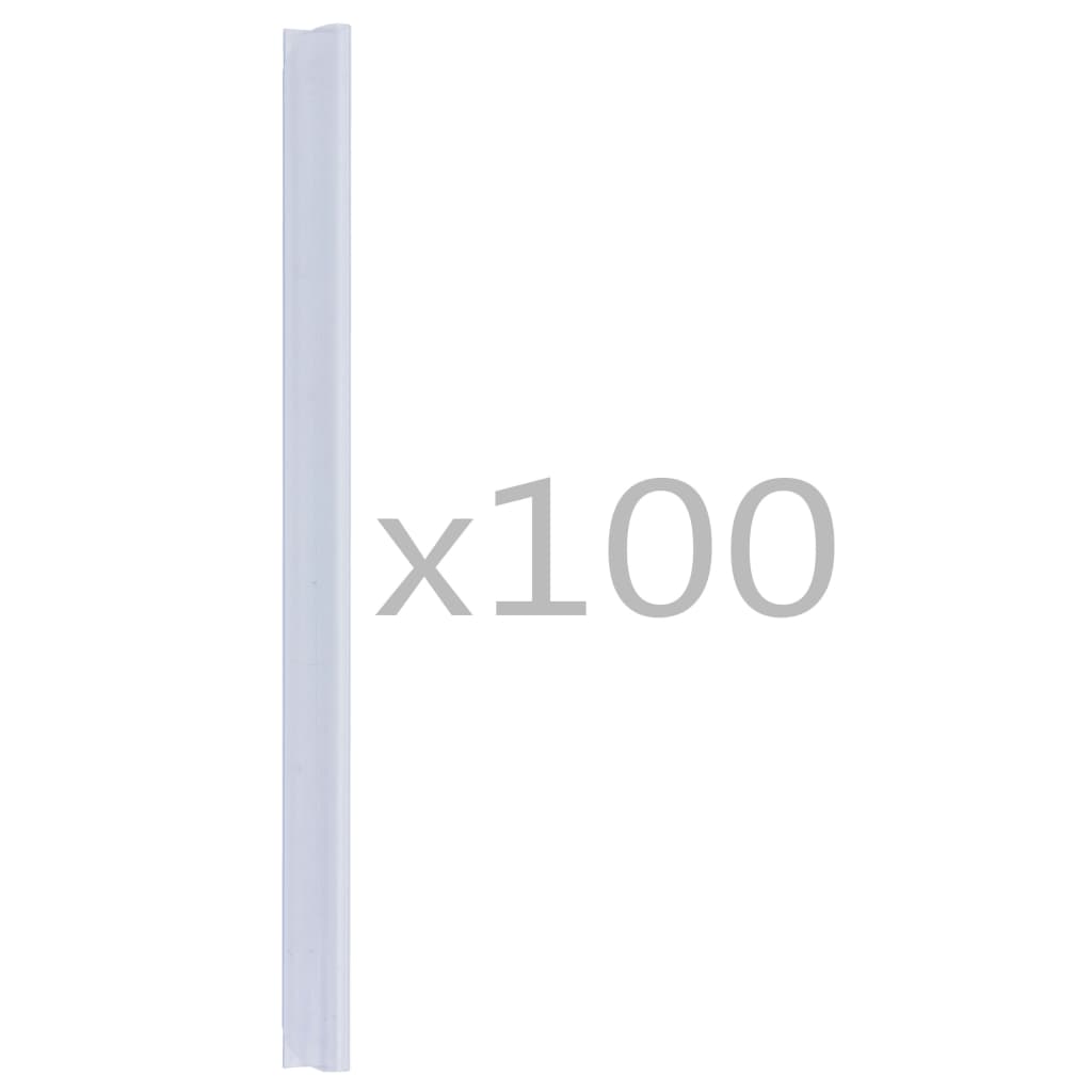 vidaXL Tvoros juostų laikikliai, 100vnt., skaidrūs, PVC