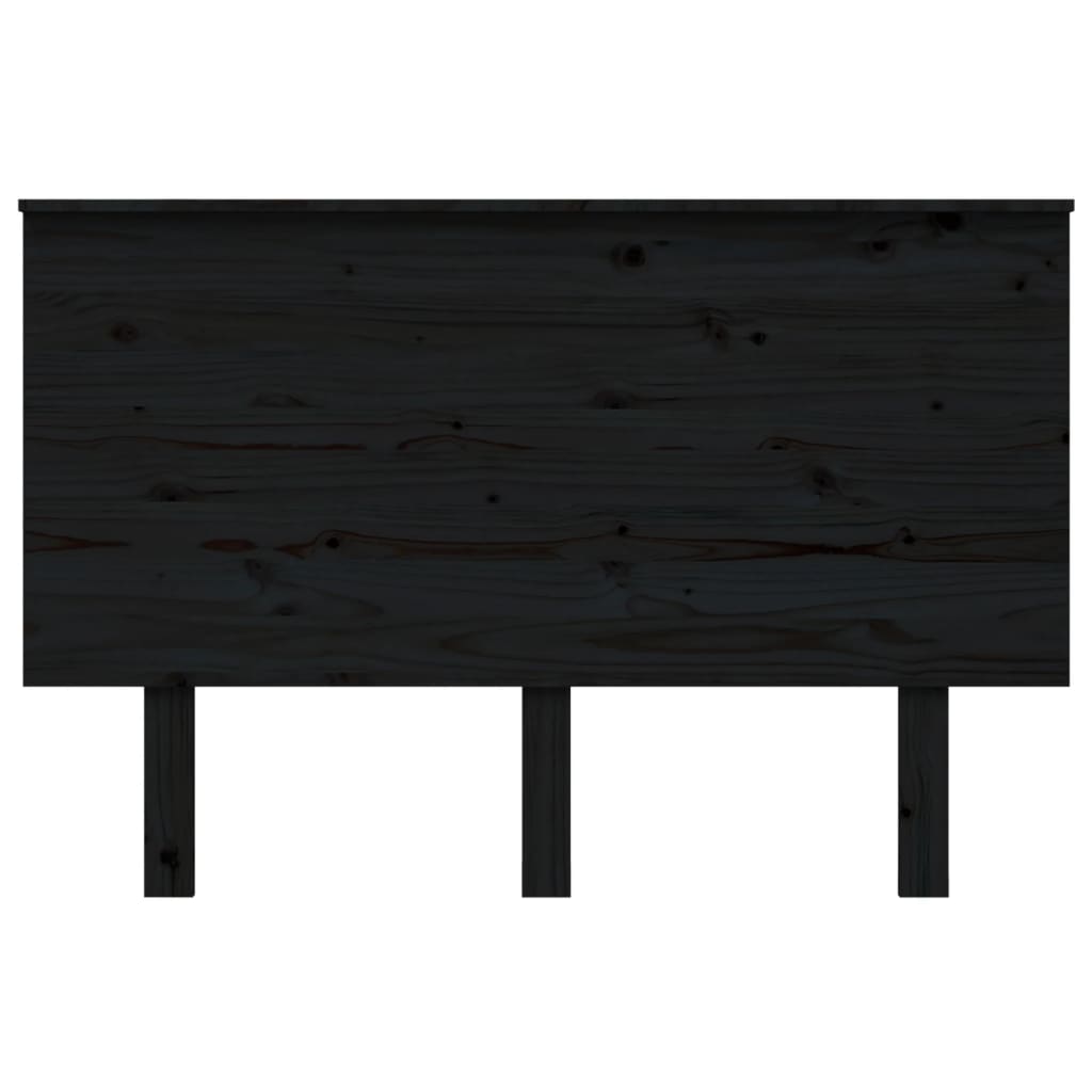 vidaXL Lovos galvūgalis, juodas, 124x6x82,5cm, pušies medienos masyvas