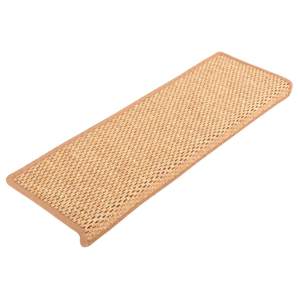 vidaXL Lipnūs laiptų kilimėliai, 15vnt., oranžinės spalvos, 65x21x4cm