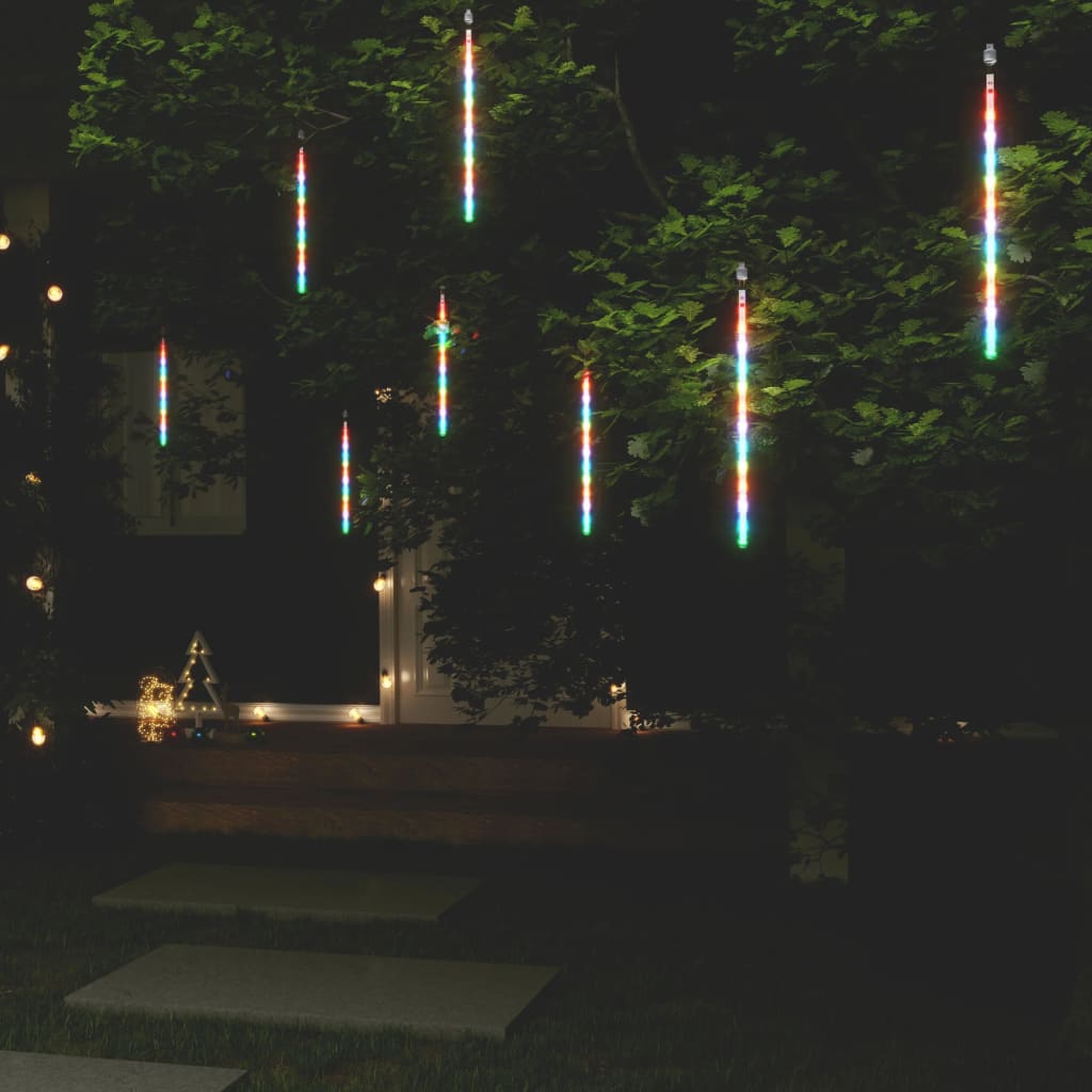 vidaXL Girlianda meteorų lietus, 8vnt., 30cm, 192 spalvotos LED