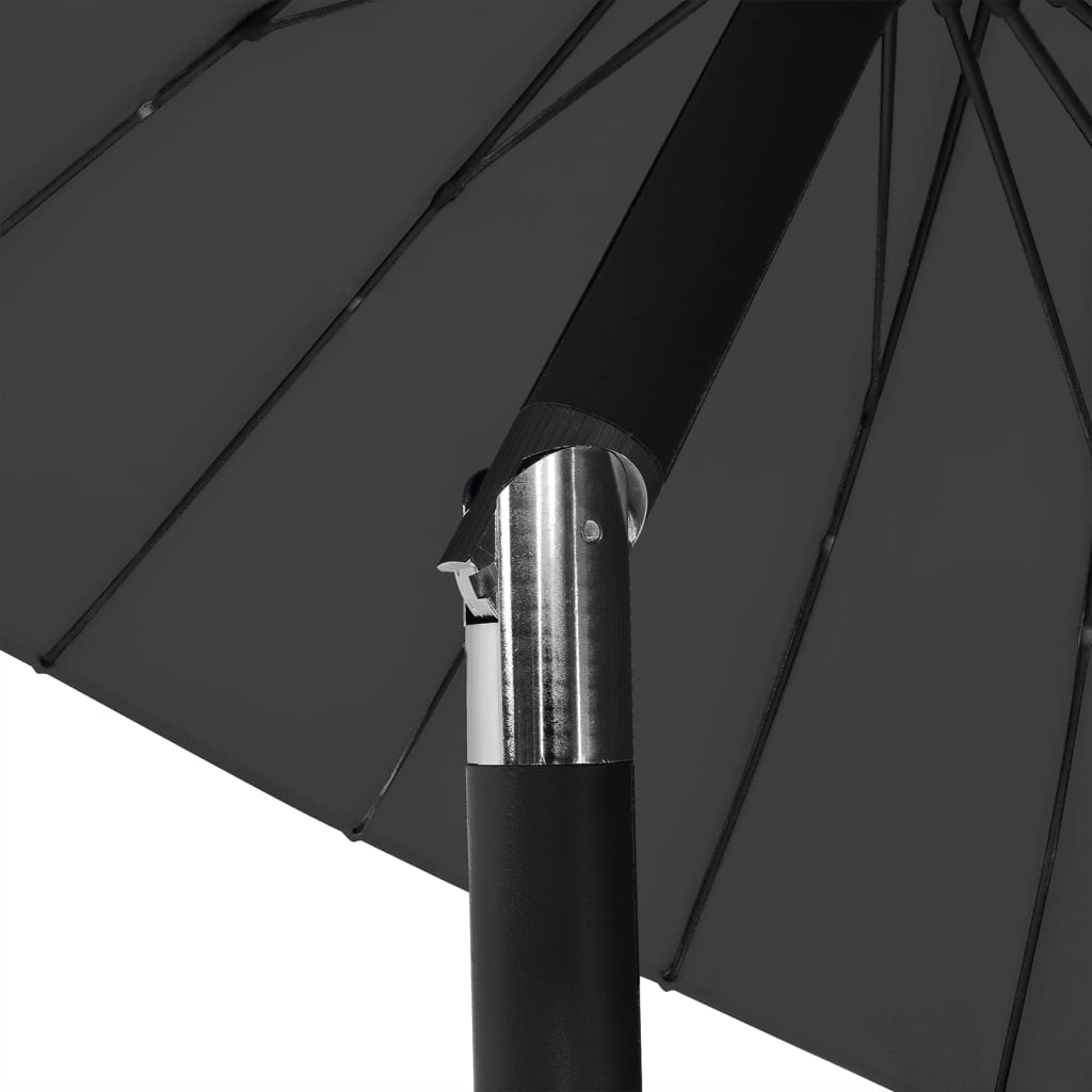 vidaXL Lauko skėtis su aliuminio stulpu, juodos spalvos, 270cm