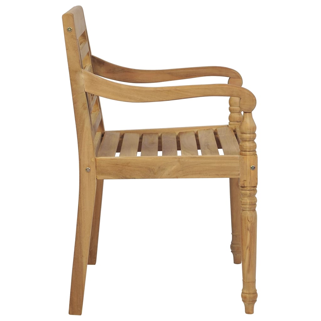 vidaXL Batavia kėdės, 6vnt., tikmedžio medienos masyvas (3x43051)