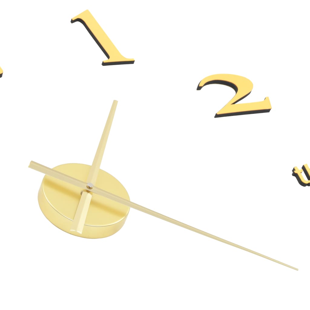 vidaXL Sieninis 3D laikrodis, auksinis, 100cm, modernaus dizaino, XXL