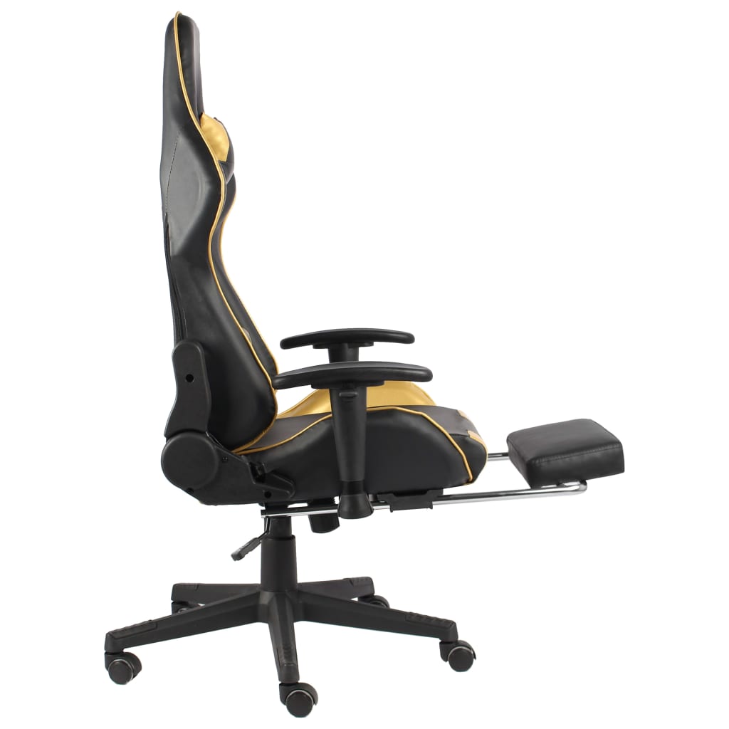 vidaXL Pasukama žaidimų kėdė su pakoja, auksinės spalvos, PVC