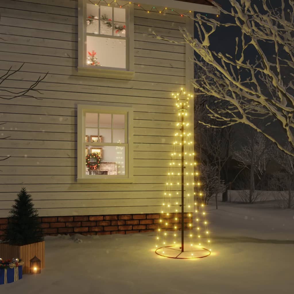vidaXL Kalėdų eglutė, 70x180cm, kūgio formos, 108 šiltos baltos LED