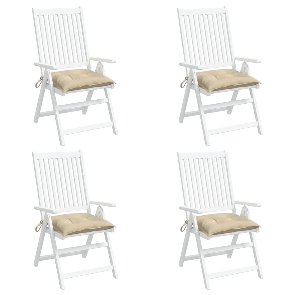 vidaXL Kėdės pagalvėlės, 4vnt., smėlio, 50x50x7cm, oksfordo audinys