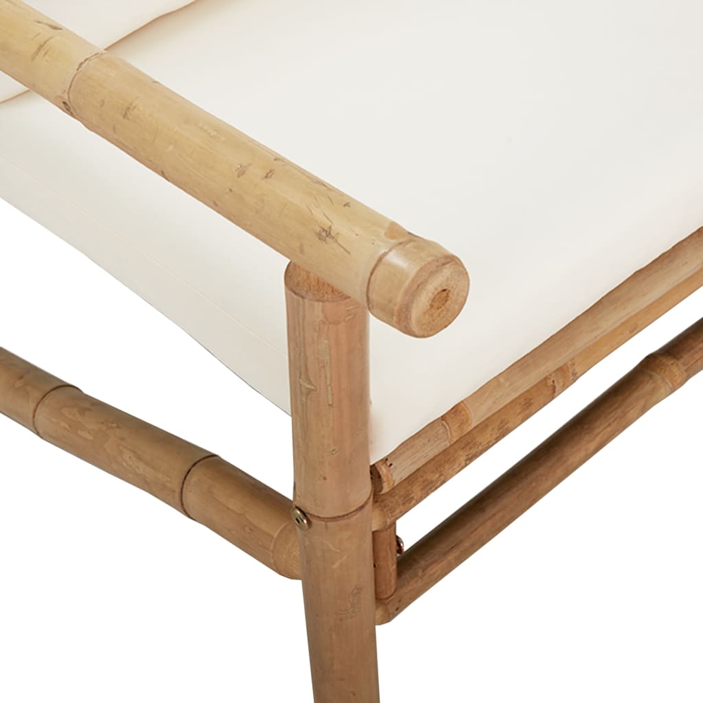 vidaXL Sodo komplektas su kreminėmis pagalvėlėmis, 5 dalių, bambukas