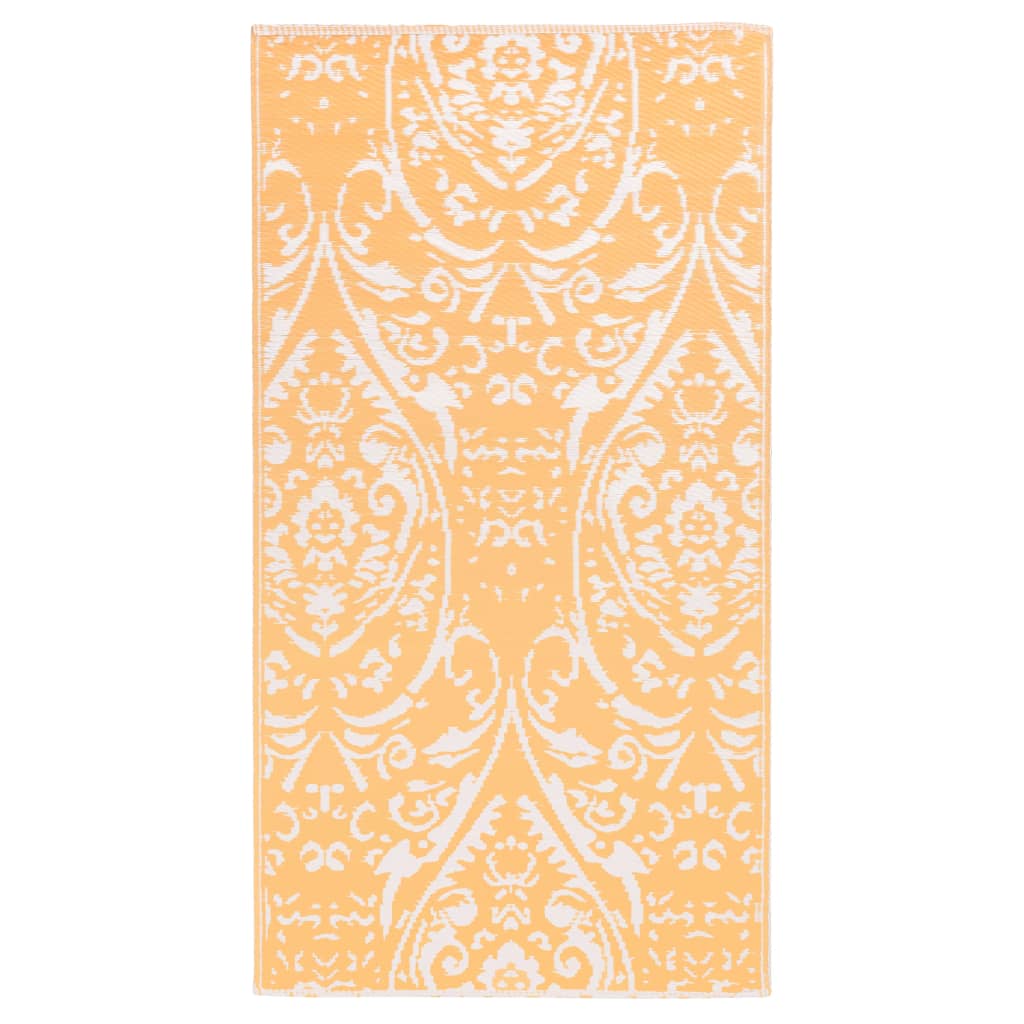 vidaXL Lauko kilimas, oranžinės ir baltos spalvos, 120x180cm, PP