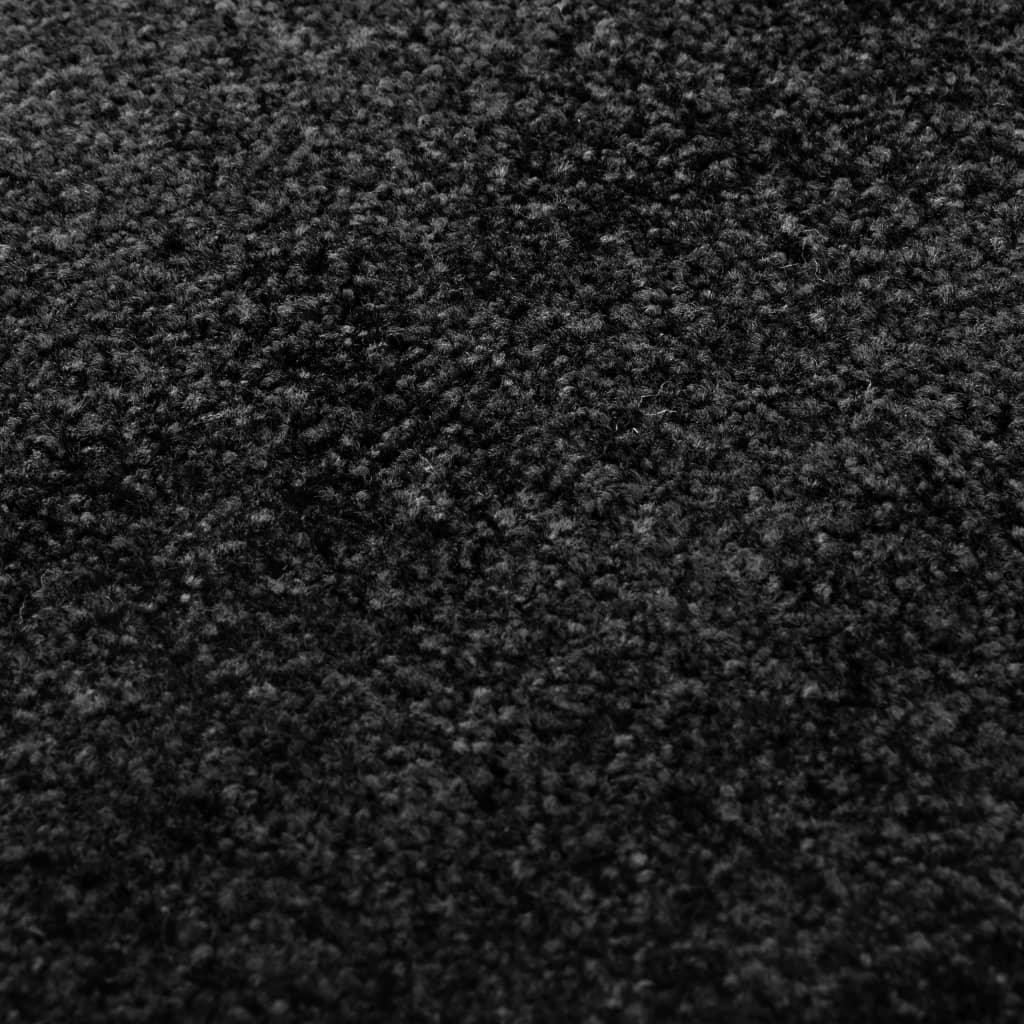 vidaXL Durų kilimėlis, juodos spalvos, 90x150cm, plaunamas