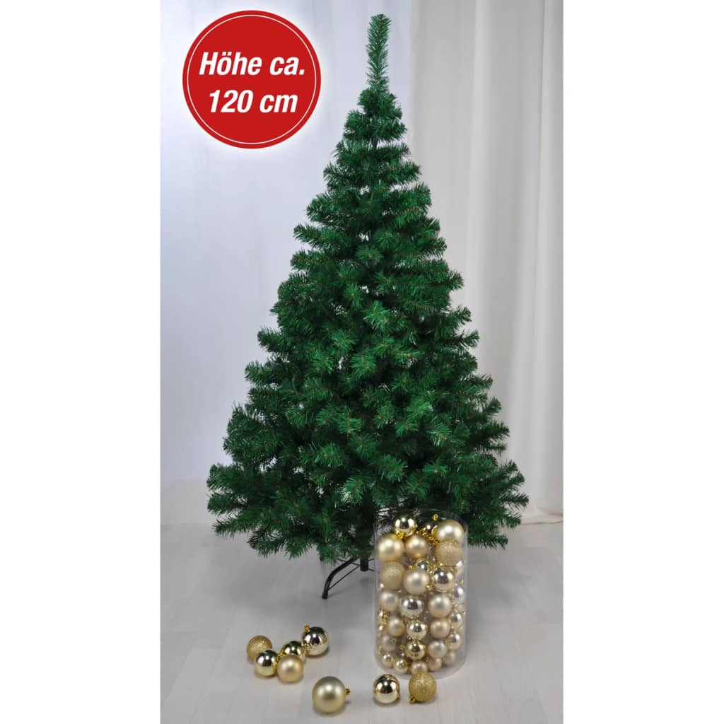 HI Kalėdų eglutė su metaliniu stovu, žalios spalvos, 120cm