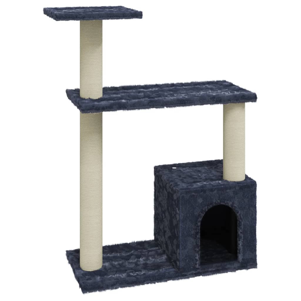 vidaXL Draskyklė katėms su stovais iš sizalio, tamsiai pilka, 70cm
