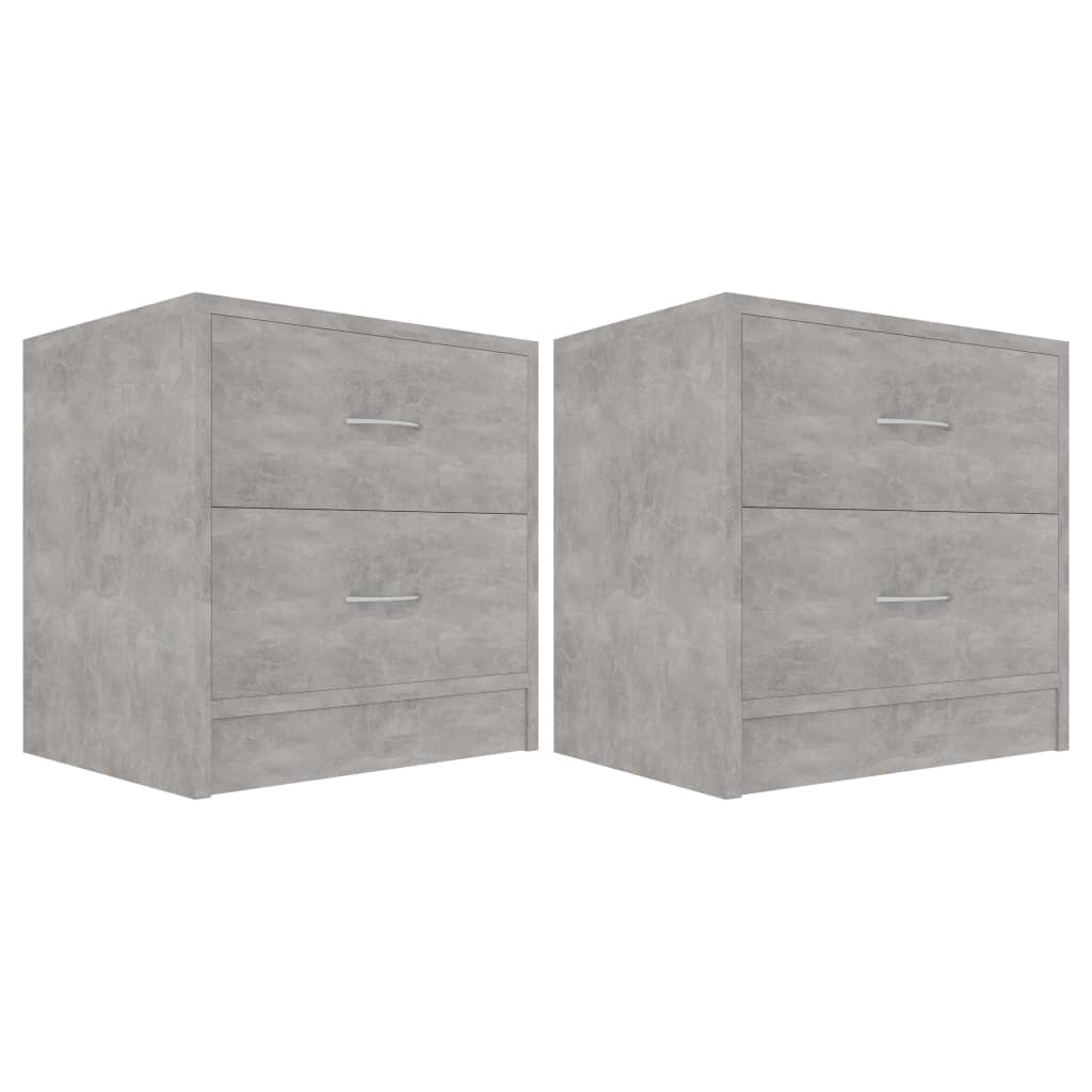 vidaXL Naktinės spintelės, 2vnt., betono, 40x30x40cm, apdirbta mediena