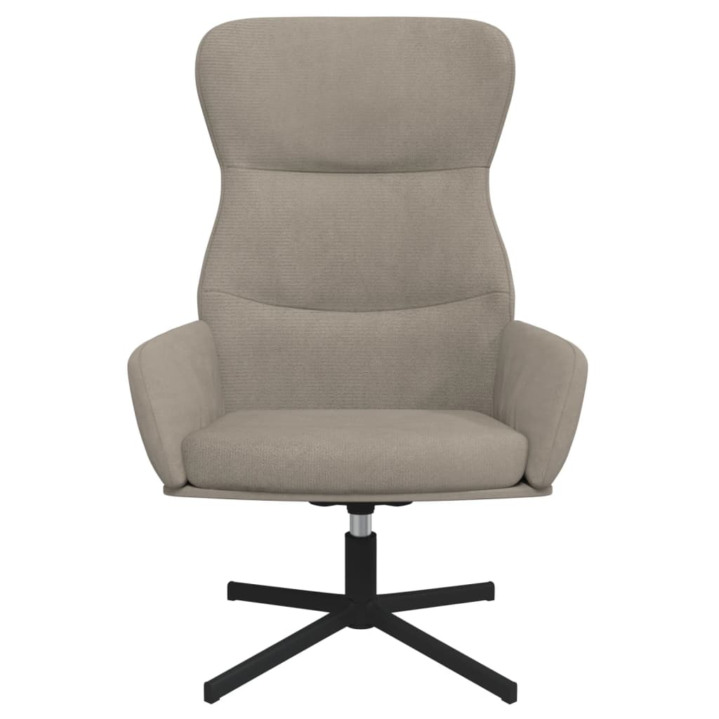 vidaXL Poilsio kėdė su taburete, šviesiai pilkos spalvos, aksomas