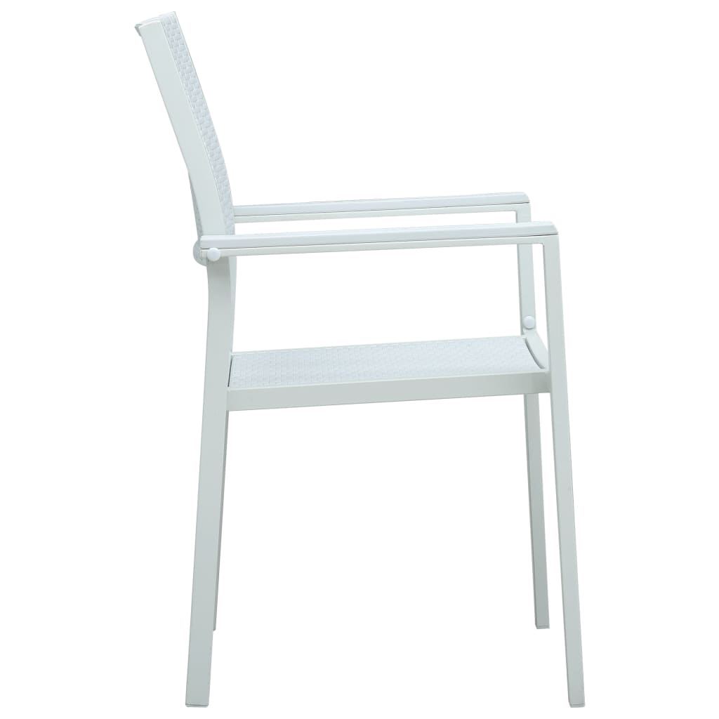 vidaXL Sodo kėdės, 4vnt., baltos spalvos, plastikas, ratano imitacija