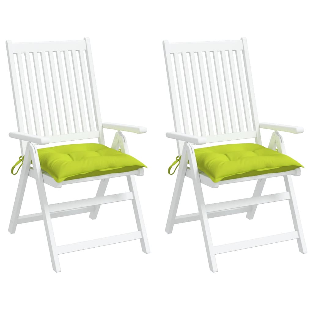 vidaXL Kėdės pagalvėlės, 2vnt., ryškiai žalios, 50x50x7cm, audinys