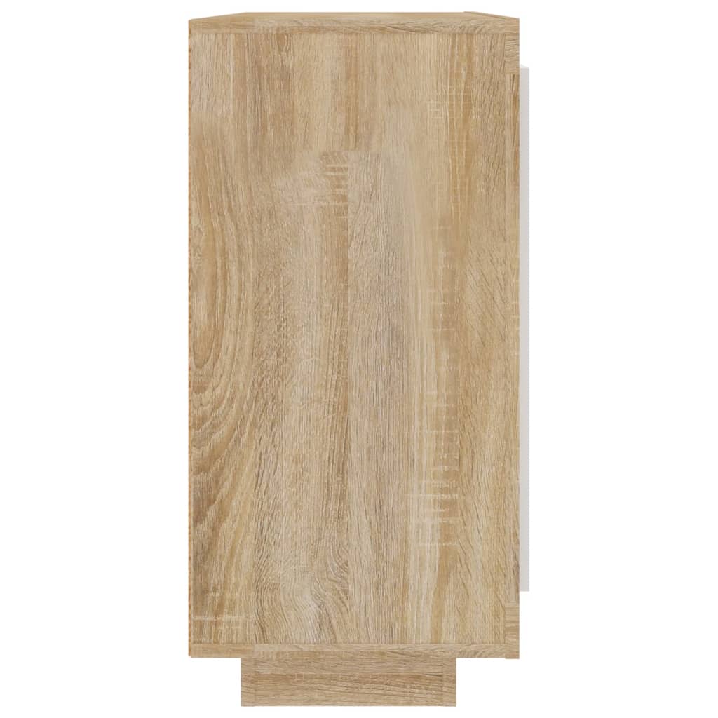 vidaXL Šoninė spintelė, balta ir ąžuolo, 92x35x75cm, apdirbta mediena