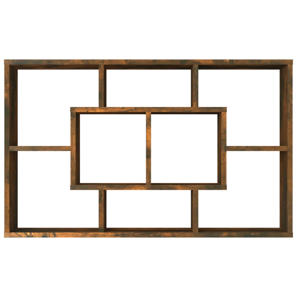 vidaXL Sieninė lentyna, dūminio ąžuolo, 85x16x52,5cm, apdirbta mediena