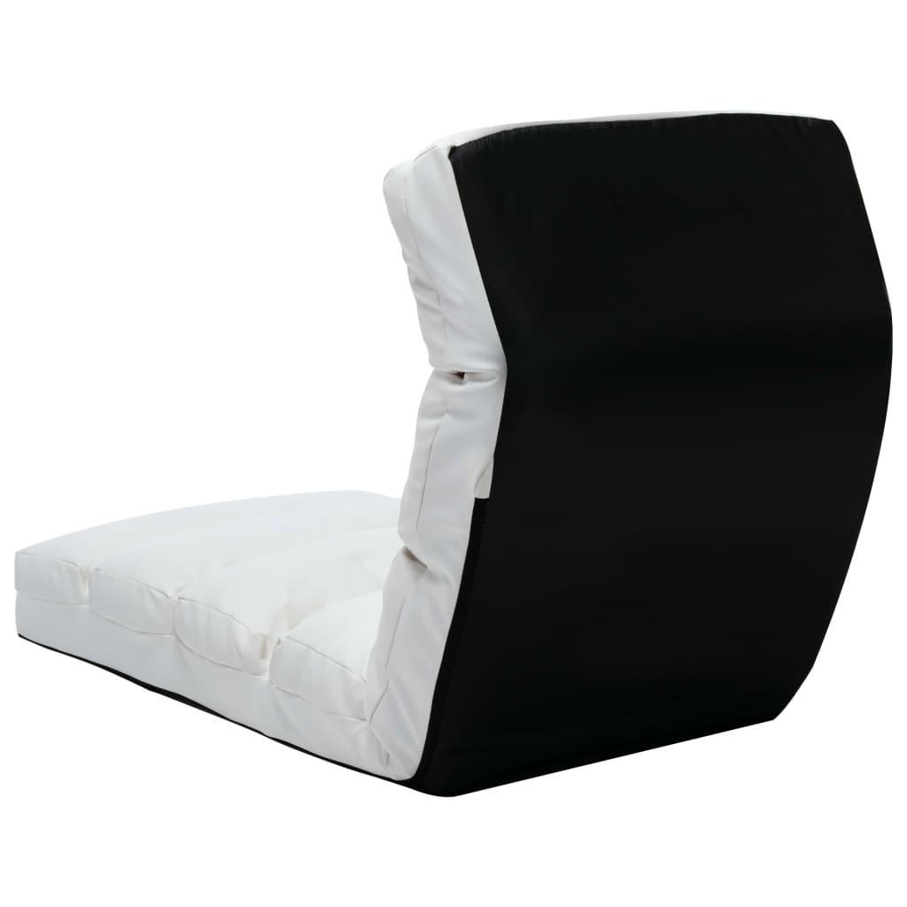 vidaXL Sulankstomas čiužinukas-kėdė, baltos spalvos, dirbtinė oda