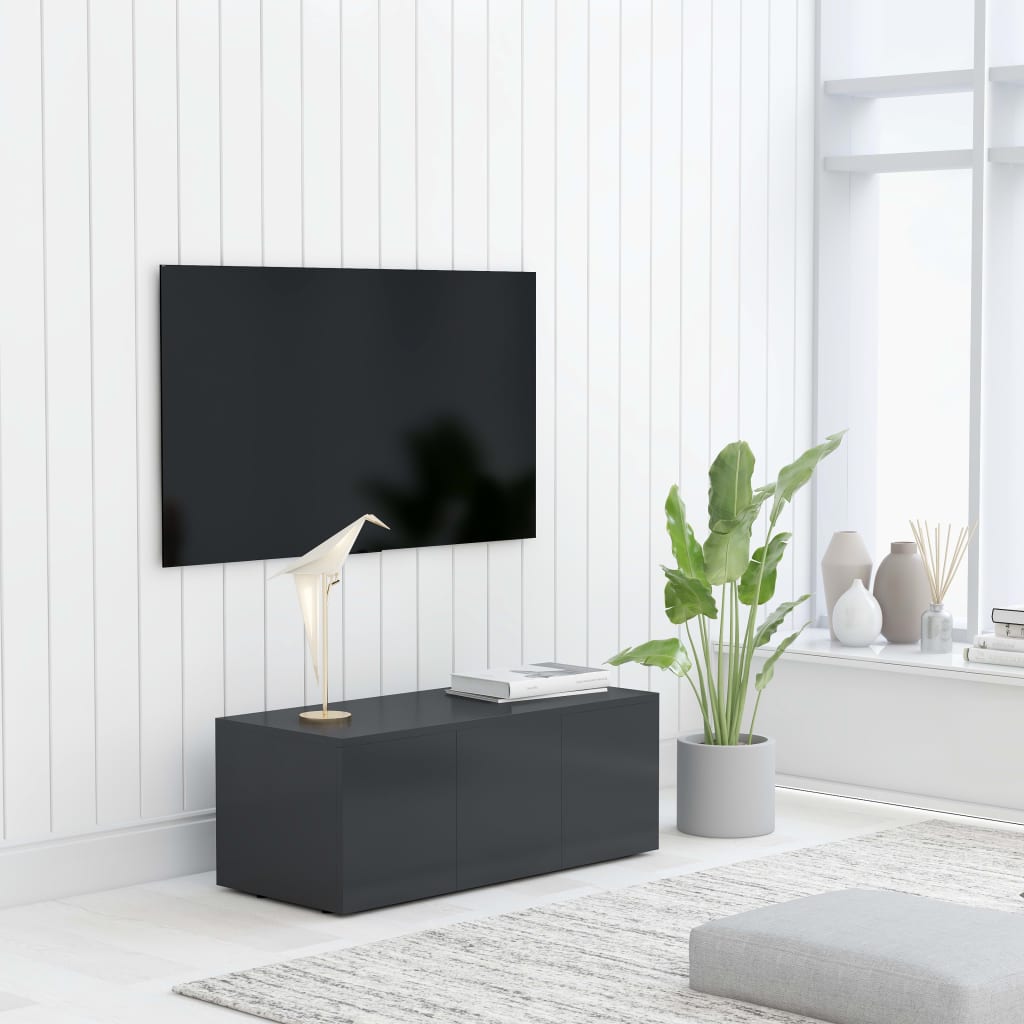 vidaXL Televizoriaus spintelė, pilkos spalvos, 80x34x30cm, MDP