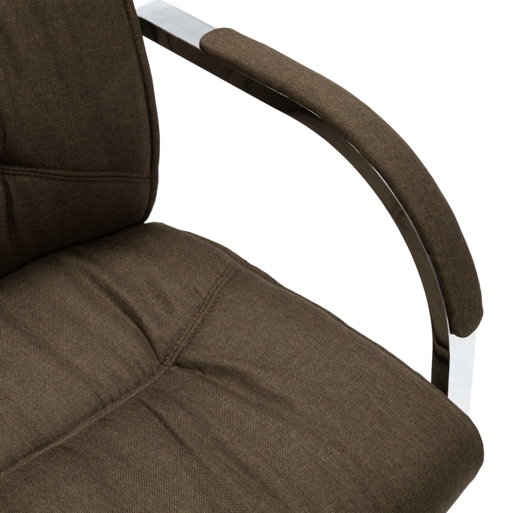 vidaXL Gembinė biuro kėdė, rudos spalvos, audinys