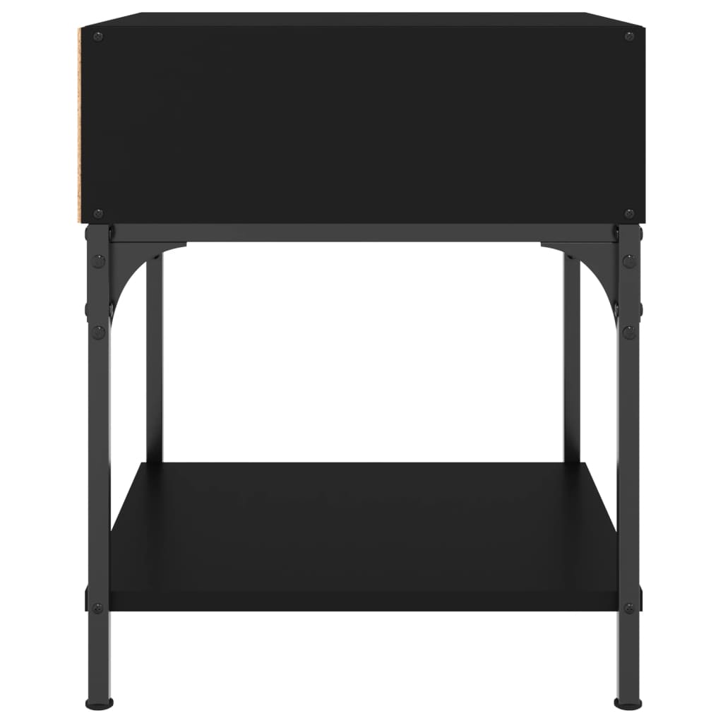 vidaXL Naktinis staliukas, juodas, 40x41x50cm, apdirbta mediena