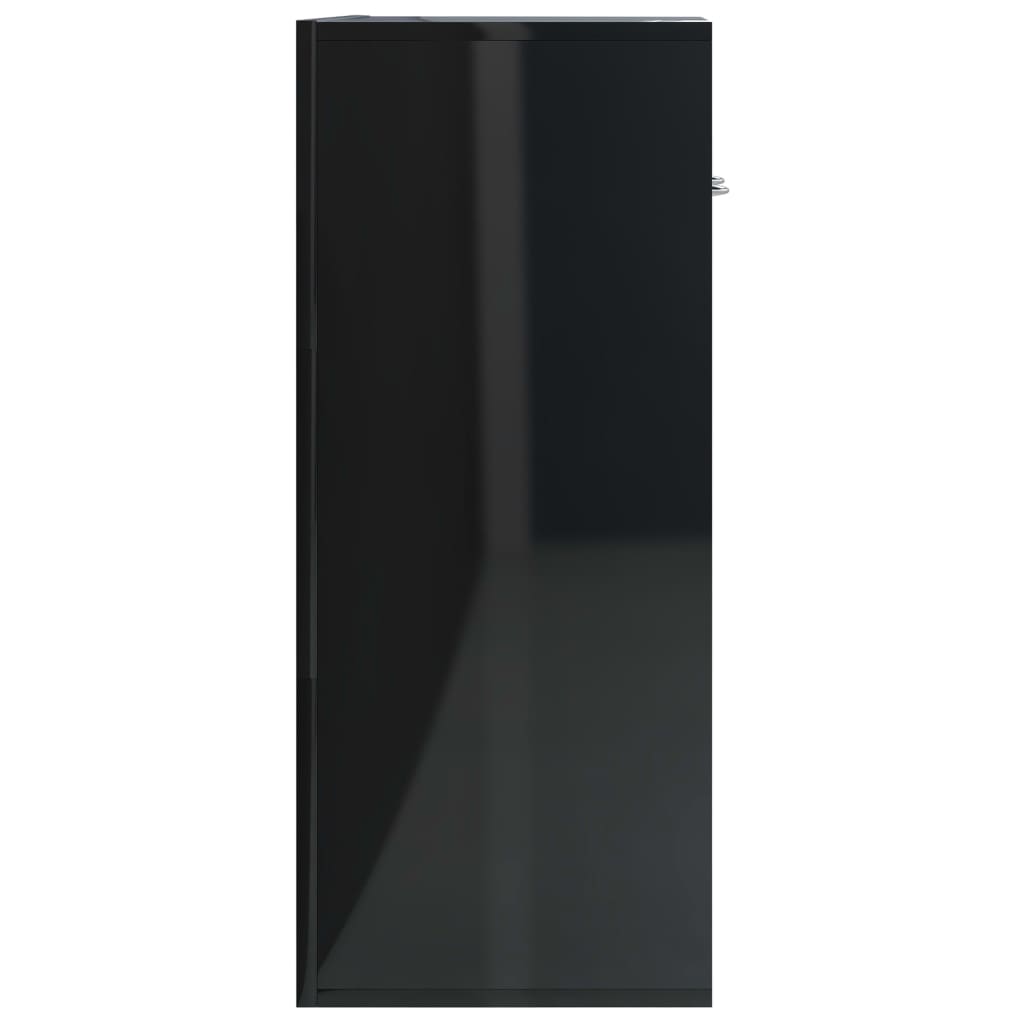 vidaXL Šoninė spintelė, juodos spalvos, 60x30x75cm, MDP, ypač blizgi