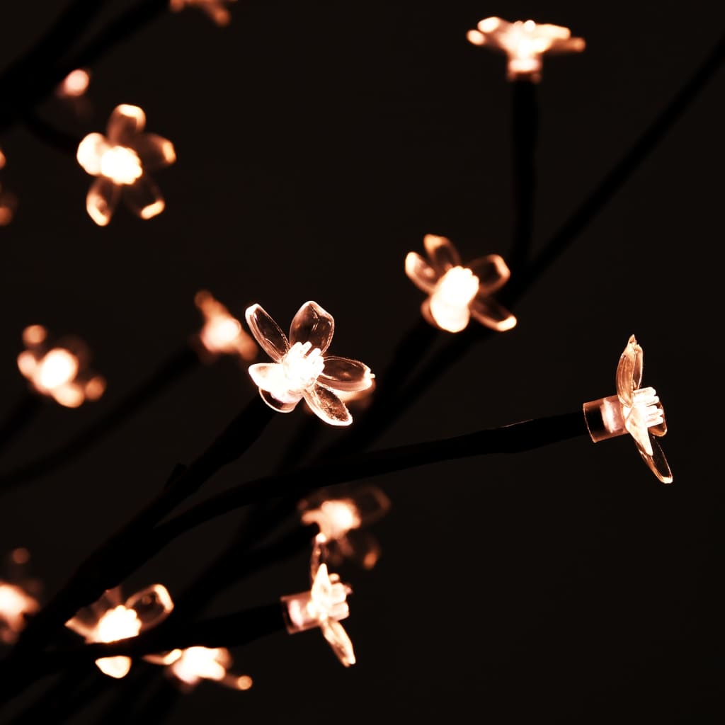 vidaXL LED medis su vyšnių žiedais, 220cm, 220 šiltų baltų LED