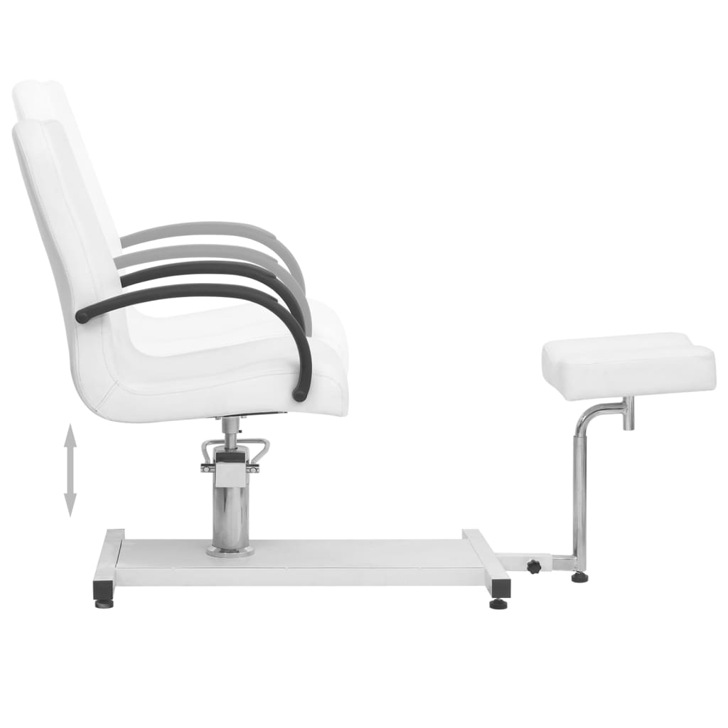 vidaXL Masažuotojo kėdė su pakoja, baltas, 127x60x98cm, dirbtinė oda