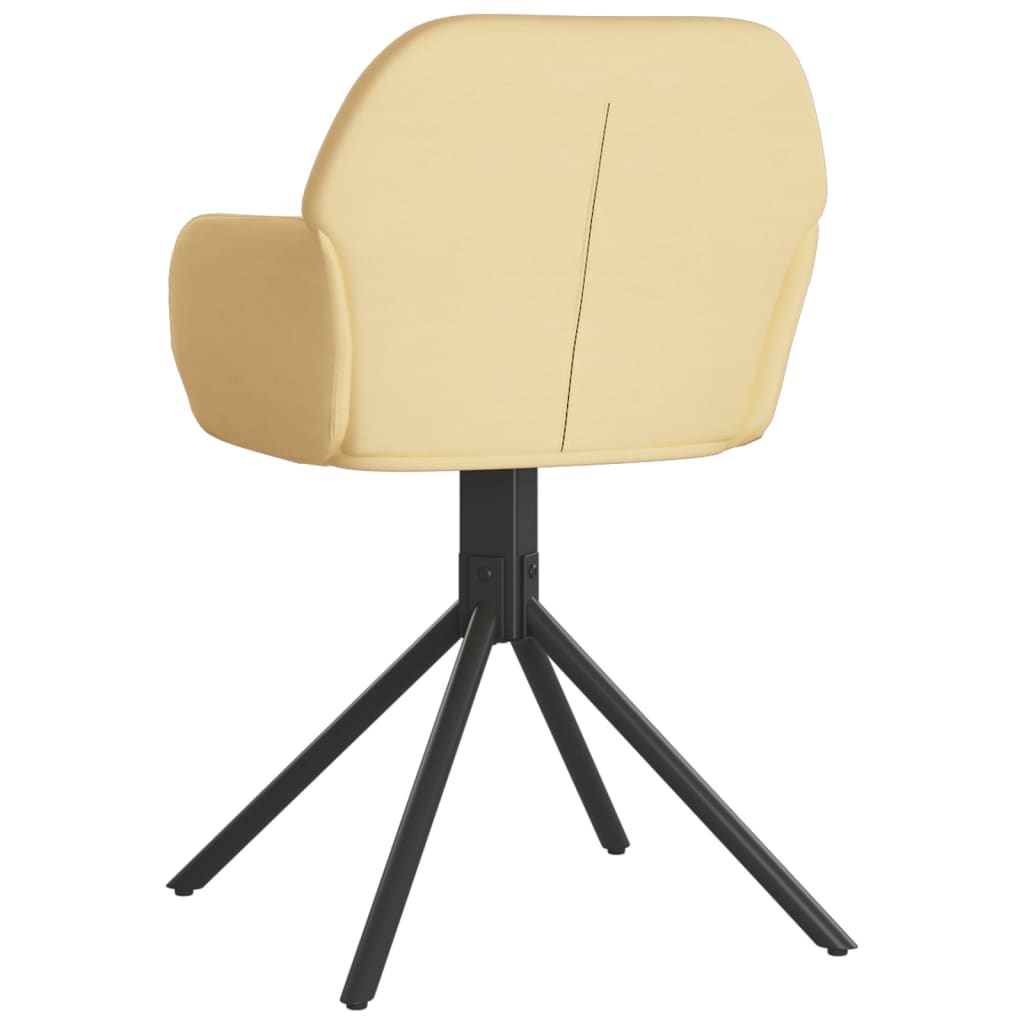 vidaXL Pasukamos valgomojo kėdės, 2vnt., kreminės spalvos, aksomas